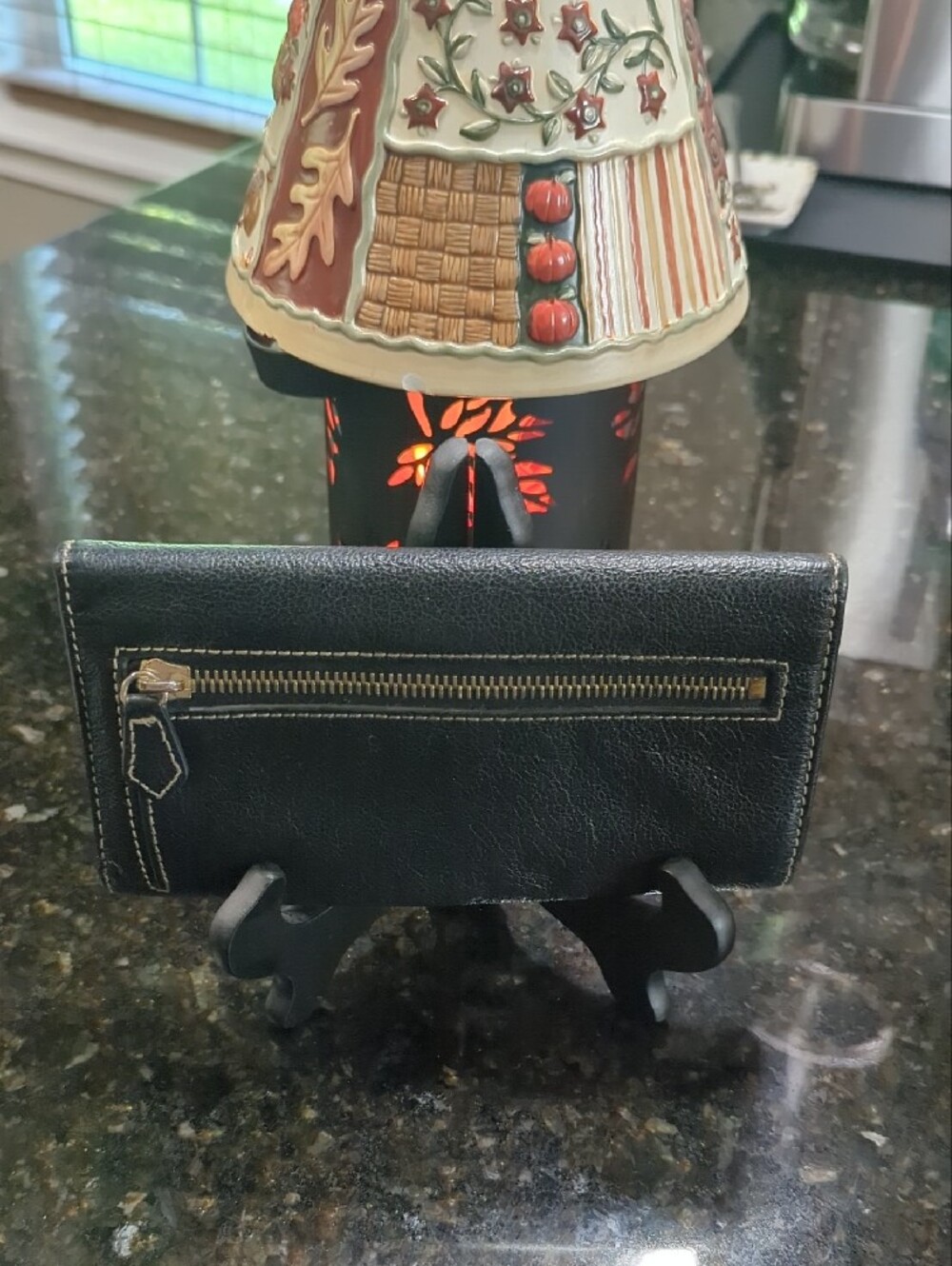 Dooney & Bourke Dark navy Leather Envelope Wallet with Contrast Stitching - Picture 3 of 3